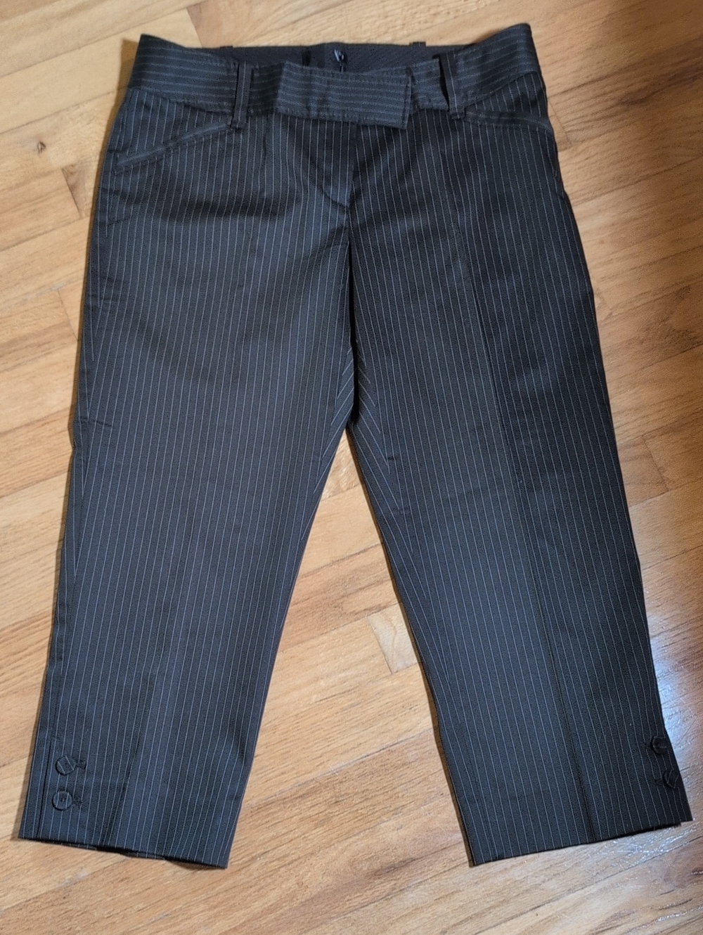 Express Black Pinstripe Bermuda Shorts